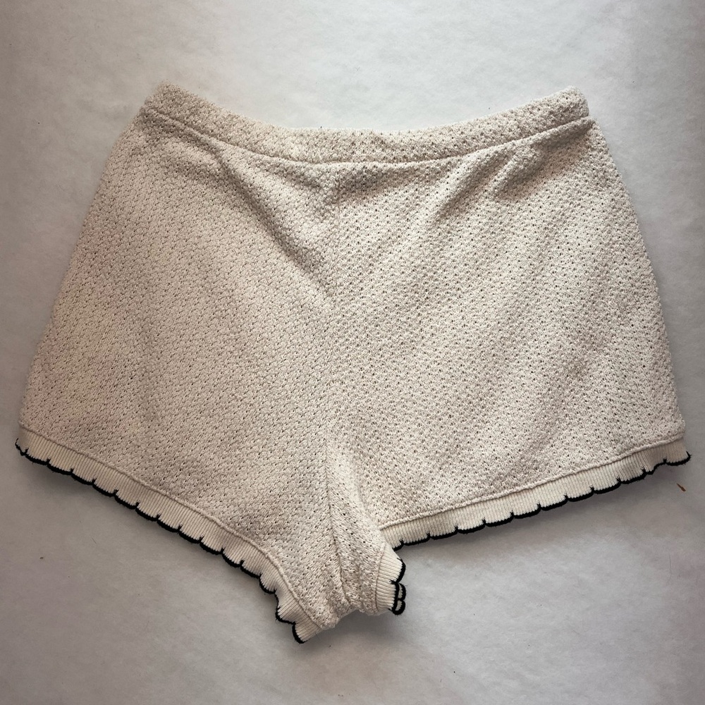 Zara Star Wars‎ Shorts Womens Medium Cream Knit Drawstring Mandalorian Baby Yoda - Picture 3 of 9